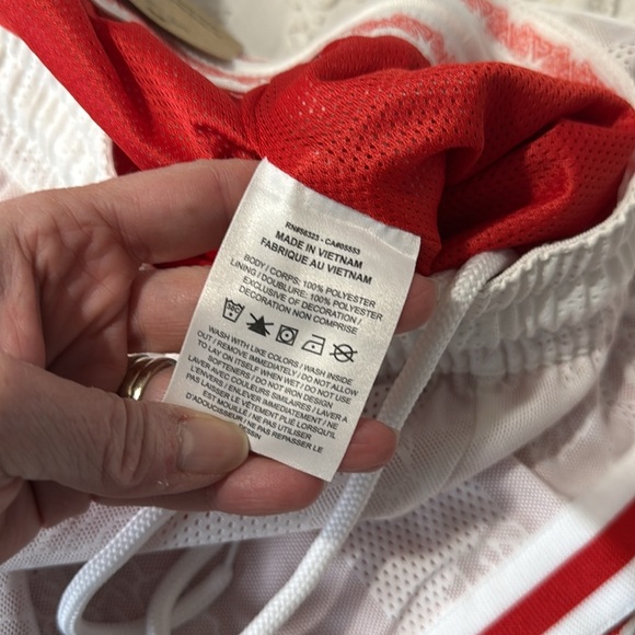Nike Dri-FIT Men’s Basketball White Red Drawstring Shorts Size Large - Picture 12 of 15